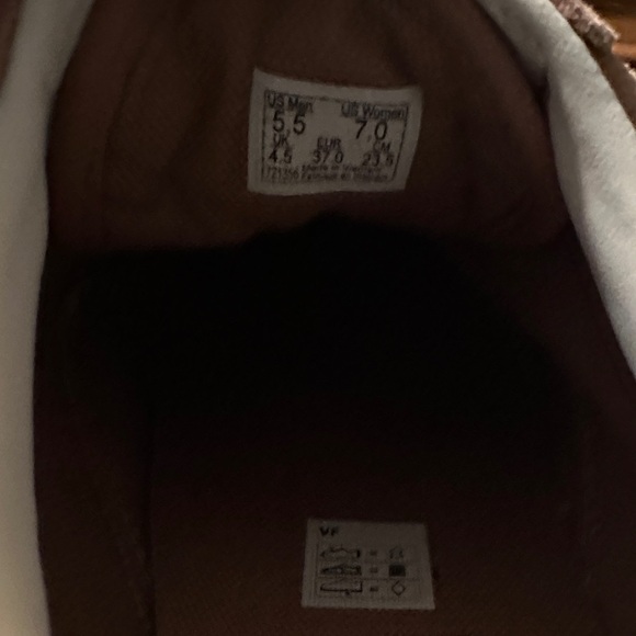 Vans Old Skool Platform Sneakers - Tan/Cream and White-Sz Women 7 / Men 5.5 - Picture 4 of 5